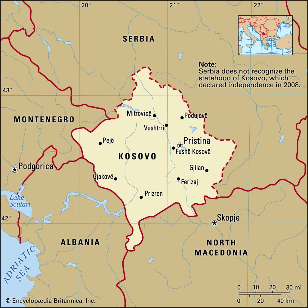 Image showing map of Serbia and Kosovo